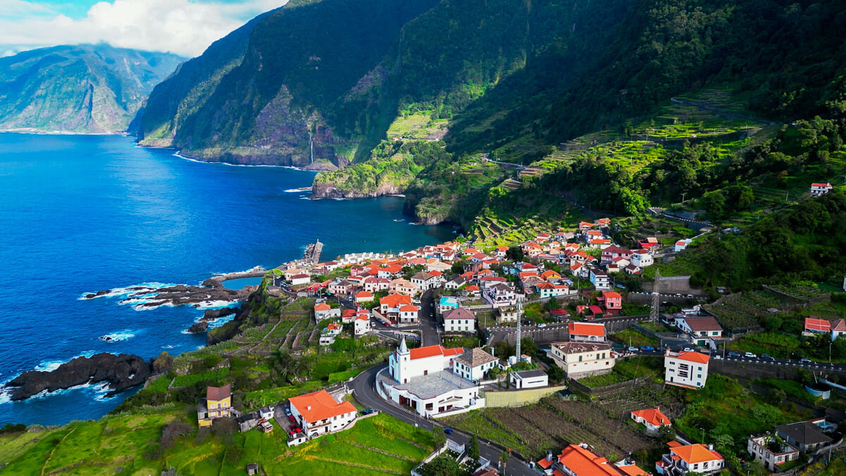Drone shot of Seixal coastline